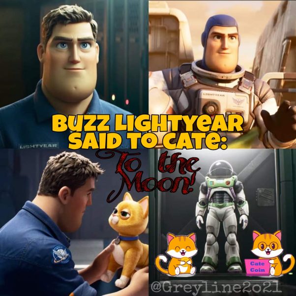 Buzz Lightyear said to Cate: To the Moon!